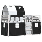 Bunk Bed without Mattress White&Black 90x190 cm Single Solid Wood Pine 3284030
