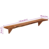 Wall Shelves 2 pcs 110x20x18 cm Solid Wood Acacia 337824