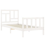 Bed Frame without Mattress White 90x200 cm Solid Wood Pine 3193127