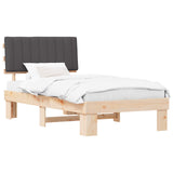 Bed Frame with Upholstered Headboard Dark Grey 100 x 200 cm 877510