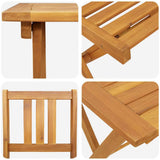 Bistro Set Folding 3 pcs Oil Natural Solid Acacia Wood 4105509