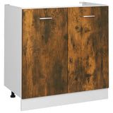 Sink Bottom Cabinet "Lyon" Smoked Oak 80x46x81,5 cm Engineered Wood 815564