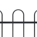 ZNTS Garden Fence with Hoop Top Steel 15.3x0.6 m Black 277646