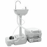 Camping Toilet 2 pcs Grey and White 50.5 x 33 x 103 cm 42001433