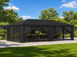 Gazebo Cover with Sidewalls 6 x 3 m Black Polyester 190 900419