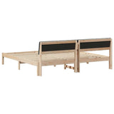 Bed frame Brown and dark grey 150 x 200 cm Solid pine wood 878670
