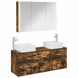 Bathroom Furniture Set 4 pcs Smoked Oak 3406787