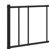 Metal Bed Frame without Mattress with Headboard Black 140x190cm 352480
