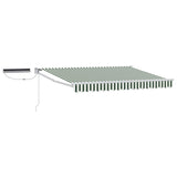 Electric Retractable Awning Green and White 3.5 x 2.5 m 3419967