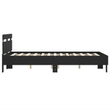 Bed Frame with LED without Mattress Black 120x190 cm Small Double 3207575