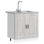 Sink Base Cabinet with Door Porto 2 pcs Grey 80 x 46 x 84.5 cm 3315027