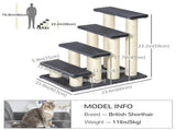 4-Step Cat Tree with Sisal Scratching Post Designed for Accessing High Beds 83834493