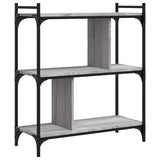 Bookcase 3-Tier Grey Sonoma 76x32x88 cm Engineered Wood 833933