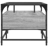 Coffee Table with Glass Top Grey Sonoma 98.5x50x45 cm Steel 846047