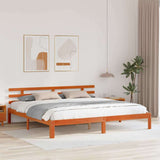 Bed Frame Wax Brown 203.5 x 205.5 x 69.5 cm Solid Wood Pine 876946