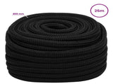 Multipurpose Utility Rope 25 mm 25 m Black Polyester 3473400
