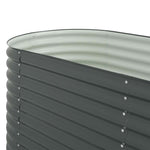 Garden Raised Bed 240x80x81 cm Galvanised Steel Grey 45523