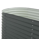 Garden Raised Bed 240x80x81 cm Galvanised Steel Grey 45523