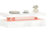 LED Coffee Table with Storage - High Gloss White T3398P555177