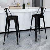 Bar Stools 2 pcs Black Steel 240929