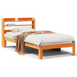 Bed Frame without Mattress Wax Brown 100x200 cm Solid Wood Pine 3306804