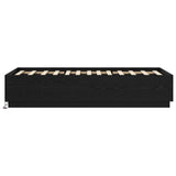 Bed Frame with LED Black Oak 80 x 200 cm Engineered Wood 3429571