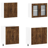 4 Piece Kitchen Cabinet Set Kalmar Smoked Oak Engineered Wood 3314856