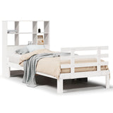 Bookcase Bed without Mattress White 90x190 cm Single Solid Wood Pine 3322744