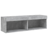 5 Piece TV Wall Units with LED Concrete Grey Engineered Wood 3216685