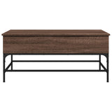 ZNTS Coffee Table Brown Oak 100x50x45 cm Engineered Wood and Metal 845400