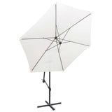 Cantilever Garden Parasol Sand White Polyester Large 42202