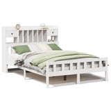 Bookcase Bed without Mattress White 150x200 cm King Size Solid Wood Pine 3322175