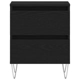 Bedside Cabinet Black oak 40 x 35 x 50 cm Engineered wood 863486