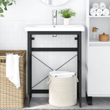 Bathroom Washbasin Frame Black 59x38x83 cm Iron 338500