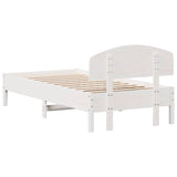 Bed Frame without Mattress White 75x190 cm Small Single Solid Wood Pine 3207242