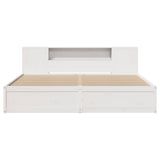 Bed Frame without Mattress White 180x200 cm Super King Solid Wood Pine 3323408