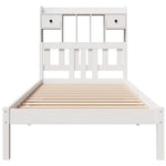 ZNTS Bookcase Bed without Mattress White 100x200 cm Solid Wood Pine 3322338