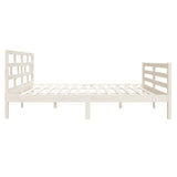 Bed Frame without Mattress White Small Double Solid Wood 3101254