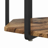 Side Table Set with Shelf 2 pcs Brown 869718