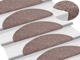 Stair Mats Self-adhesive 30 pcs 56x17x3 cm Light Brown Half Round 3365679
