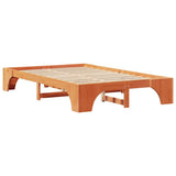 Bed Frame Wax Brown 135 x 190 cm Solid Pine Wood 872955