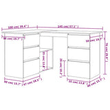 Corner Desk Artisan Oak 145x100x76 cm Engineered Wood 855963