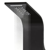Shower Panel Unit Aluminium 20x44x130 cm Black 142996