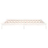 LED Bed Frame without Mattress White 140x200 cm Solid Wood 820607
