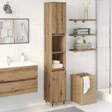 Bathroom Cabinet Artisan Oak 30x30x190 cm Engineered Wood 857197