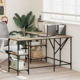 Desk Sonoma Oak 139x139x75 cm Engineered Wood 837593