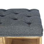 Black Tweed 1 Drawer Bench IN014