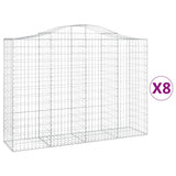 Arched Gabion Baskets 8 pcs 200x50x140/160 cm Galvanised Iron 3145688