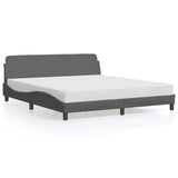 Bed Frame "Dover" Dark Grey 152x203 cm Fabric 373289