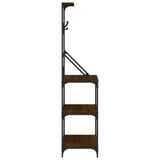 Baker's Rack with Hooks 4-Tier Brown Oak Engineered Wood 838962